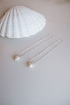 Pearl Threader Earrings, 2 of 2