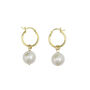 Aoife Baroque Pearl Gold Plated Silver Hoop Earrings, thumbnail 3 of 4