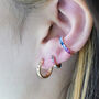 Rainbow Huggie Hoop Earrings, thumbnail 2 of 8