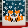 'Foxes' Personalised Couple Christmas Card, thumbnail 4 of 4