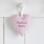 Personalised Hanging Heart New Baby Gift, thumbnail 5 of 11