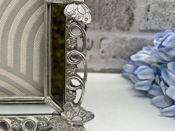 Silver Aged Butterfly Photo Frame 7x5 Inch, 10 of 12