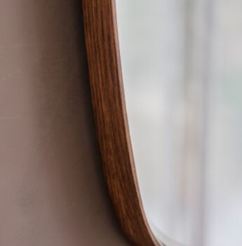 Oak Or Walnut Oval Mirror, 3 of 5