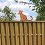 Rusty Metal Cat Smiling Cat Fence Topper Gift Idea, thumbnail 7 of 10