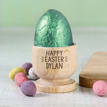 Personalised Wooden Good Egg Cup, 4 of 6