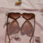 Tortoise Shell Chunky Oversized Heart Sunglasses, thumbnail 5 of 7