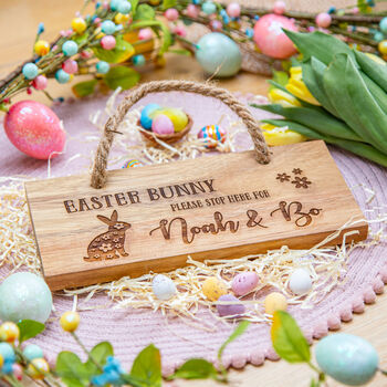 Personalised Easter Bunny Wooden Sign, 3 of 7