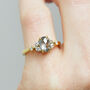 One Of A Kind Oval Salt And Pepper Engagement Ring, thumbnail 1 of 5