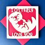 Otterly Love You Papercut Valentine's Card, thumbnail 1 of 5