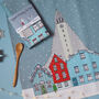 Reykjavik Skyline Christmas Tea Towel, thumbnail 1 of 2