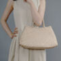 Hand Weaving Leather Bag Tote, thumbnail 1 of 12