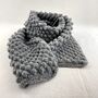 Fair Trade Chunky Oversized Boho Bobble Wool Scarf, thumbnail 5 of 12