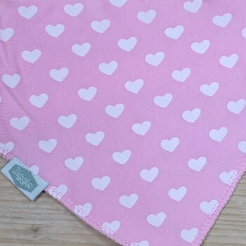 Bandana Dribble Bib Pink With Hearts, 2 of 2