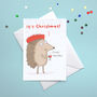 'Forget Hibernation Hedgehog' Christmas Card, thumbnail 1 of 3