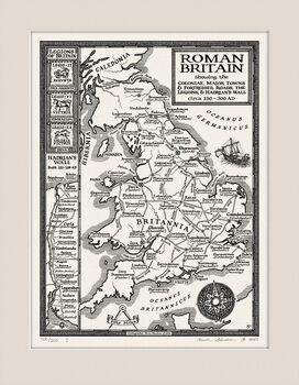 Roman Britain Map Hand Drawn Fine Art Print, 11 of 12