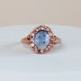 Rose Gold Blue Crystal Ring, thumbnail 1 of 3