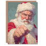 Grumpy Santa Claus Punch Fist Bump Funny Christmas Card, thumbnail 1 of 4