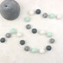 Grey Marbled Grey Mint And White Felt Ball Garland, thumbnail 2 of 4
