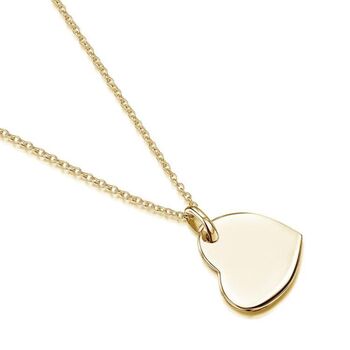 Personalised Drop Heart Necklace 18 K Gold Plate, 3 of 9