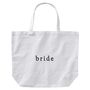 White Embroidered Bride Tote Bag, thumbnail 3 of 5