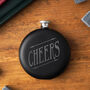 Dapper Chap 'Cheers' Black 6oz Hip Flask | Gift Boxed, thumbnail 1 of 5