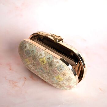 Delilah Pastel Oval Bird Clasp Clutch, 5 of 6