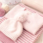 Luxury Baby Girl Dawn And Petal Pink Knitted Gift Box, thumbnail 2 of 12