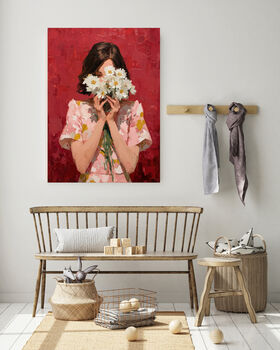 Female Flower Portrait Art Print, 3 of 4