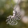Long Statement Octopus Pendant Necklace, thumbnail 3 of 6