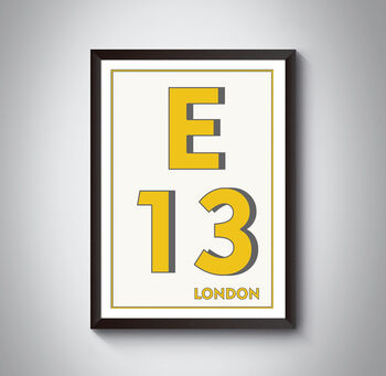 E13 East Ham Typography Postcode Print, 3 of 11