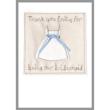 Personalised Bridesmaid Or Flower Girl Dress Thank You Card, 9 of 12