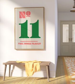 Personalised House Number Hallway Print, 5 of 5