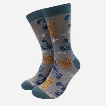 Men's Bamboo Socks Gift Box Ocean Lobsters, 3 of 4