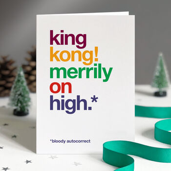 Autocorrect Pack Of Four Funny Christmas Cards, 4 of 6