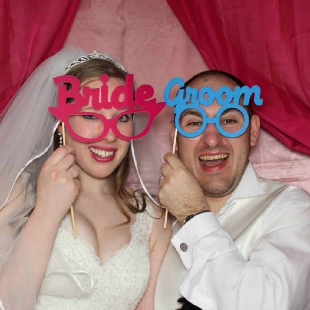 Bride And Groom Wedding Photo Booth Prop Gift Set, 1 of 2