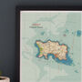 Framed And Personalised Jersey Map Print, thumbnail 5 of 8