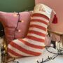 Personalised Green Stripe Hook Christmas Stocking, thumbnail 5 of 10