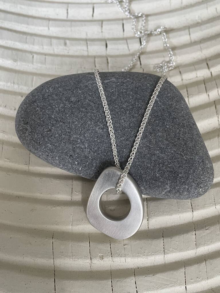Infinity Sea Sterling Silver Silver Hag Stone Pendant By katrina alexander