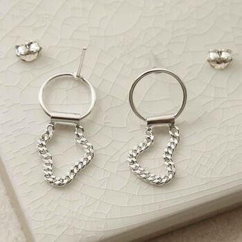 Sterling Silver Hanging Chain And Ring Studs, 4 of 6