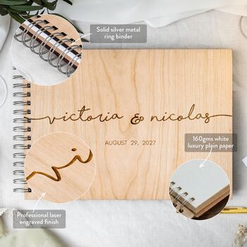 Wedding Guest Book Alternative Engraved, 3 of 12