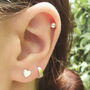 Sterling Silver 925 Solid Love Heart Ear Stud Earrings, thumbnail 5 of 8