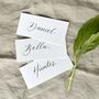White Hand Calligraphy Place Cards, thumbnail 1 of 5