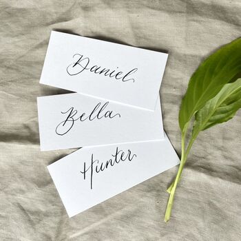 Hand Calligraphy White Place Cards, 2 of 3