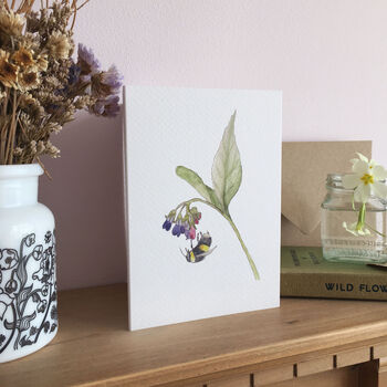 Bee And Comfrey Any Occasion Greetings Card, 4 of 7
