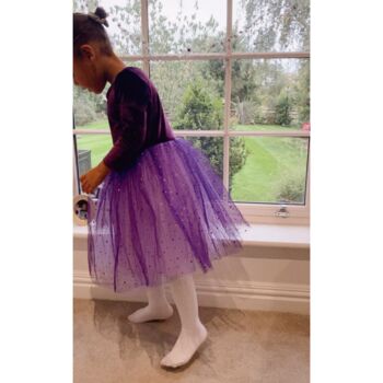 Purple Velvet Sparkly Christmas Party Dress, 3 of 5