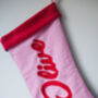 Personalised Cotton And Velvet Christmas Stocking, thumbnail 4 of 6