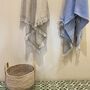 Symi Striped Peshtemal Towel Oyster Grey, thumbnail 2 of 10