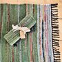 Emerald Green Handmade Indian Rag Rug Bohemian, thumbnail 1 of 11