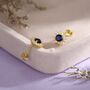 Sapphire Cz Flower Stud Earrings In Sterling Silver, thumbnail 6 of 12