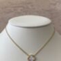 White Single Clover Gold Plated Charm Necklace, thumbnail 1 of 3